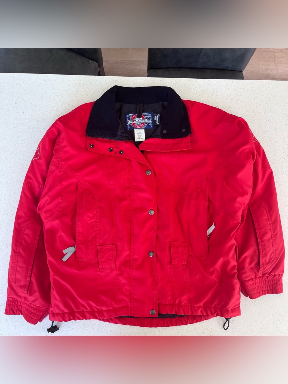 Polaris Women's Red Ski Jacket with Black Collar - Durable Cold-Weather Shell